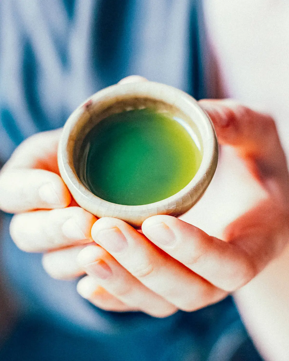 Prepared Japanese matcha in a ceramic cup
